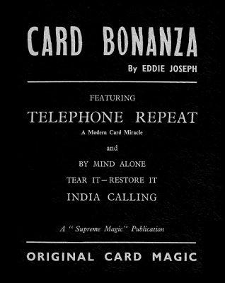 Card Bonanza by Eddie Joseph