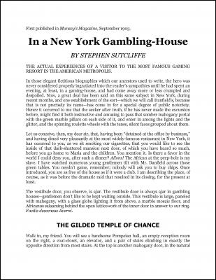 In a New York Gambling-House by Stephen Sutcliffe