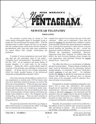 New Pentagram Magazine Volume 4 (March 1972 - February 1973) by Peter Warlock