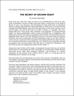 The Secret of Second-Sight by Henry Hatton