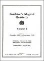 Goldston's Magical Quarterly Volume 4 (Dec 1937 - Sep 1938) by Will Goldston