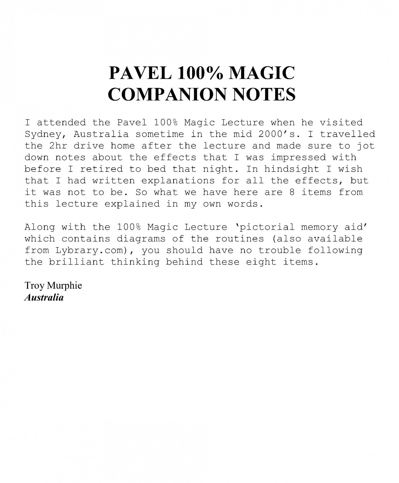 Magicical Notes 100% Magic Notes by Troy Murphie : Lybrary.com