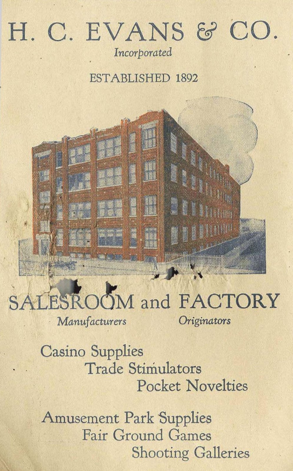 H. C. Evans Catalog 1929 by Edwin C. Hood