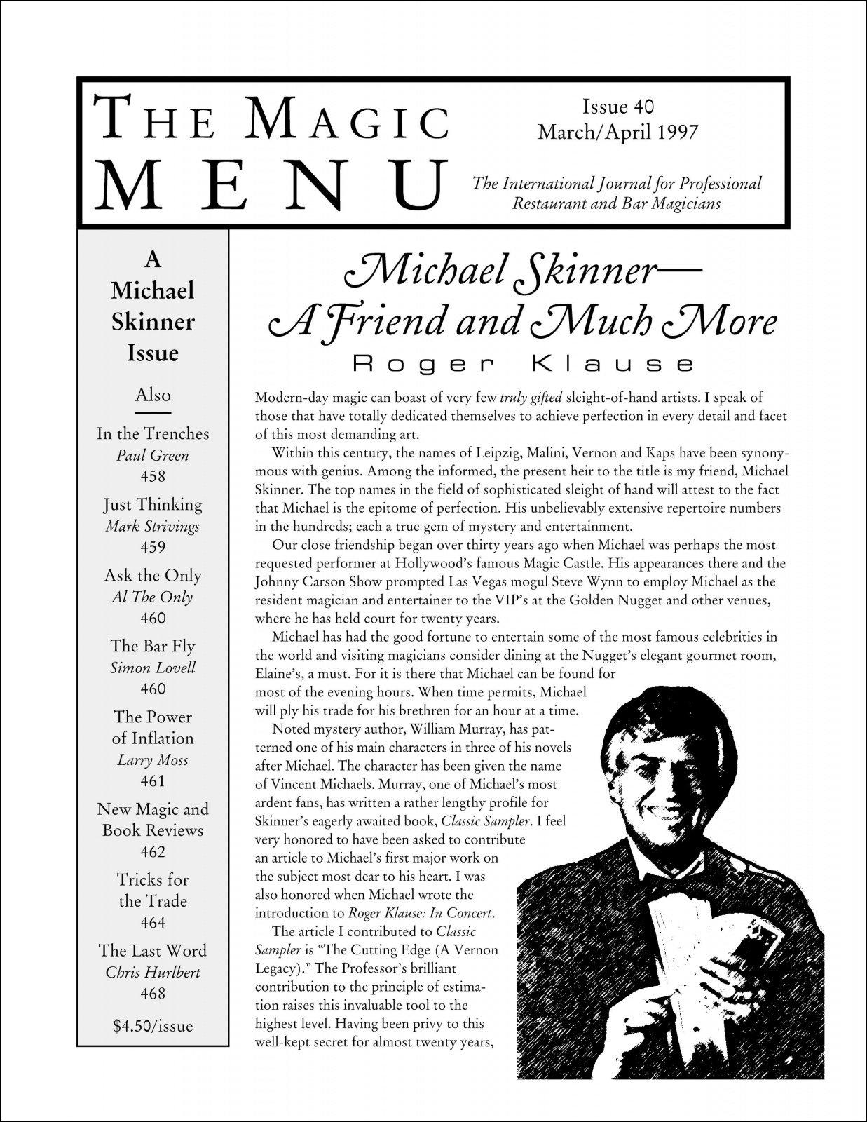 Magic Menu volume 7, number 40 (Mar - Apr 1997) by Jim Sisti : Lybrary.com