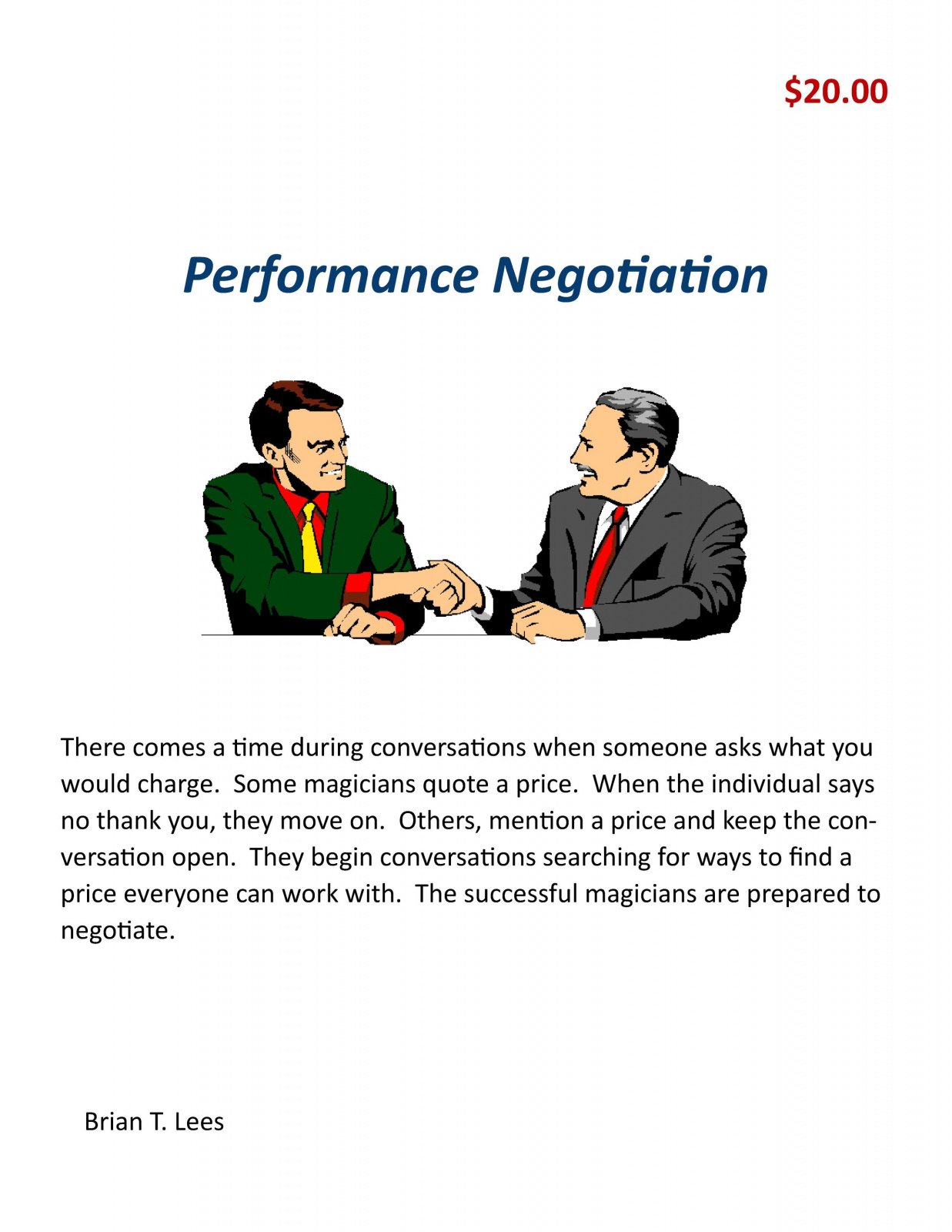 Negotiation Performance Review Examples Performance Negotiation by Brian T. Lees : Lybrary.com