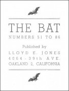 The Bat Numbers 51 - 86 (1948 - 1951) by Lloyd E. Jones