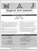 Magical Arts Journal Volume 1 Issue 11 and 12 (Jun - Jul 1987) by Michael Ammar & Adam J. Fleischer