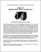 Sensational Spirit Cabinet Act by Percy Abbott