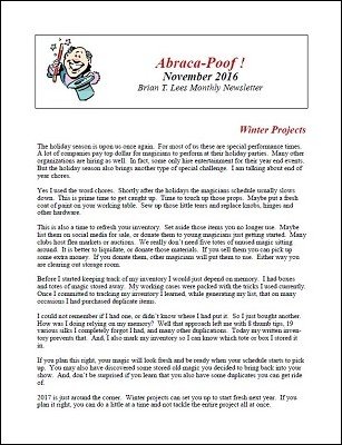 Abraca-Poof November 2016 by Brian T. Lees