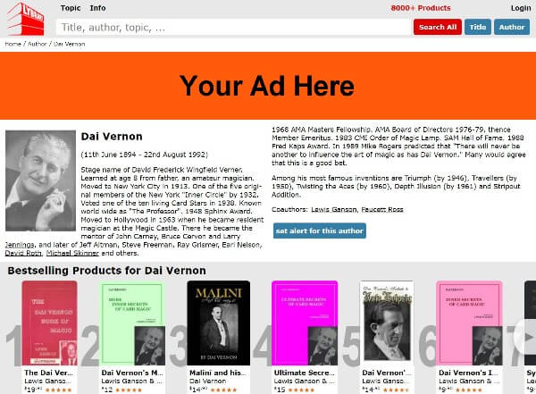 ad example for author page placement