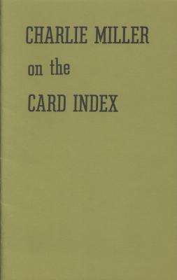 Charlie Miller on the Card Index (used) by Charlie Miller