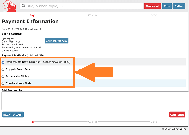 payment selection