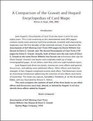 A Comparison of the Gravatt and Hugard Encyclopedias of Card Magic by William B. Rugh