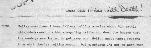 A snippet of a Lucky Luke script