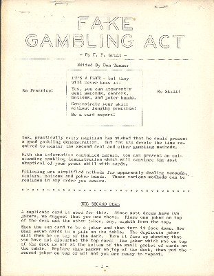 Fake Gambling Act (used) by Ulysses Frederick Grant