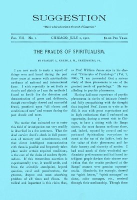 The Frauds of Spiritualism by Stanley LeFevre Krebs