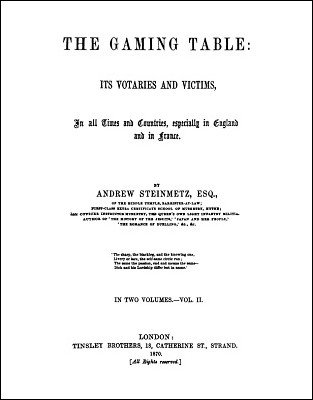 The Gaming Table Volume 2 by Andrew Steinmetz