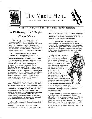 Magic Menu volume 1, number 5 (May - Jun 1991) by Jim Sisti