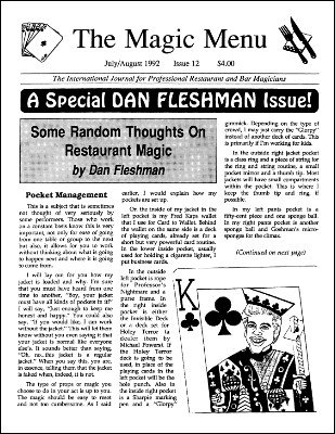 Magic Menu volume 2, number 12 (Jul - Aug 1992) by Jim Sisti