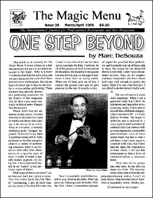 Magic Menu volume 5, number 28 (Mar - Apr 1995) by Jim Sisti