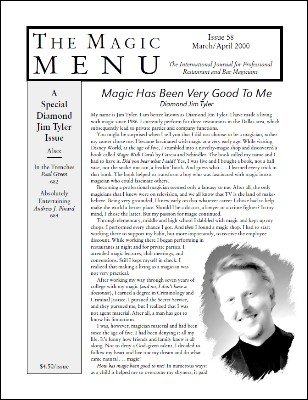 Magic Menu volume 10, number 58 (Mar - Apr 2000) by Jim Sisti