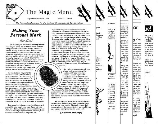 Magic Menu volume 2 (Sep 1991 - Aug 1992) by Jim Sisti