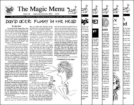 Magic Menu volume 5 (Sep 1994 - Aug 1995) by Jim Sisti