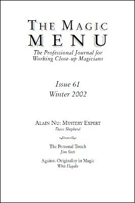 Magic Menu volume 11, number 61 (winter 2002) by Jim Sisti