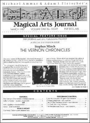 Magical Arts Journal Volume 1 Issue 8 (Mar 1987) by Michael Ammar & Adam J. Fleischer