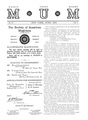 MUM Volume 5 (June 1916 - May 1917) by Charles Roltare