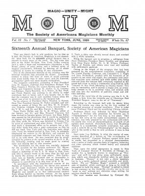 MUM Volume 10 (June 1920 - June 1921) by Charles Roltare