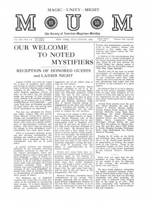 MUM Volume 12 (July 1922 - June 1923) by Charles Roltare