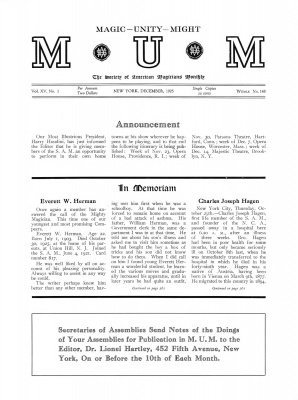 MUM Volume 15 (December 1925 - January 1927) by Charles Roltare