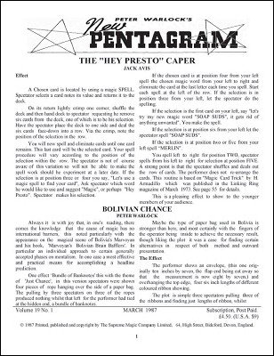 New Pentagram Magazine Volume 19 (March 1987 - February 1988) by Peter Warlock