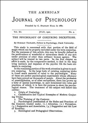 The Psychology of Conjuring Deceptions by Norman Triplett