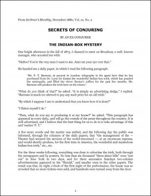 The Secrets of Conjuring by Henry Hatton