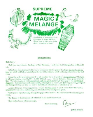 Product image of Supreme Catalog Magic Melange (1977) by Edwin Hooper