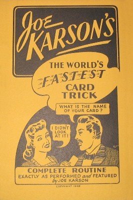 comedy magic routine World's Fastest Card Trick by Joe Karson 