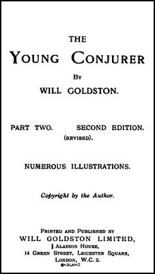 The Young Conjurer Part 2 by Will Goldston