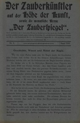 Zauberspiegel 8. Jahrgang (1908) by Friedrich W. Conradi-Horster